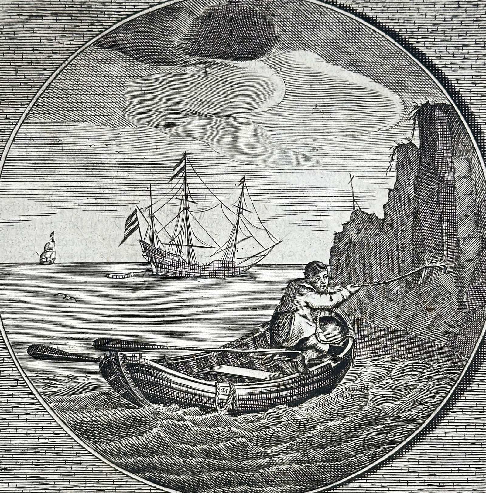 Jacob Cats  – Dum Trahimus, Trahimur – Emblem XX – Copperplate Engraving – 17th Century (1 of 3)