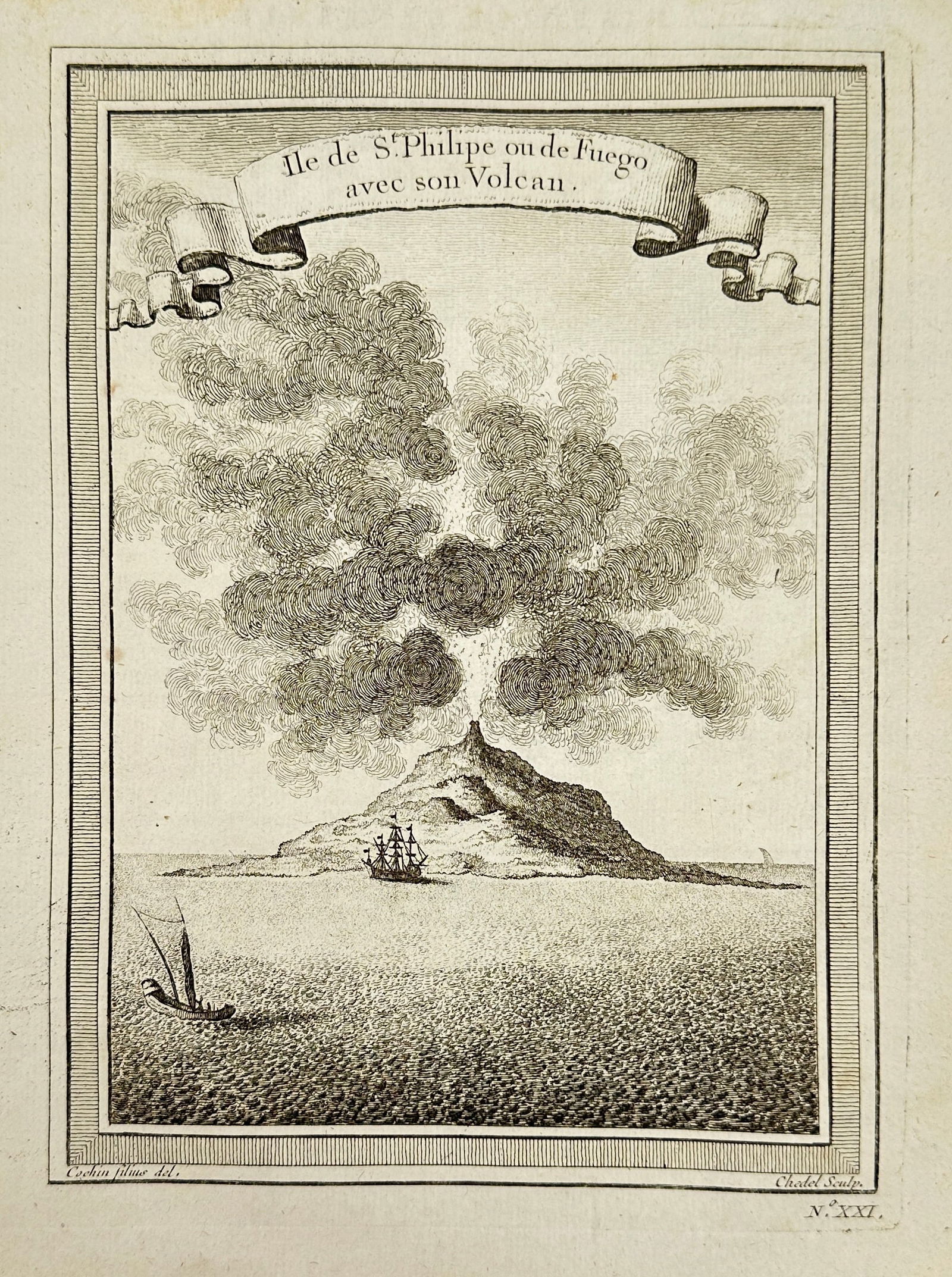 Jakob van der Schley – Island of St. Philip or Fuego with its Volcano (1 of 3)