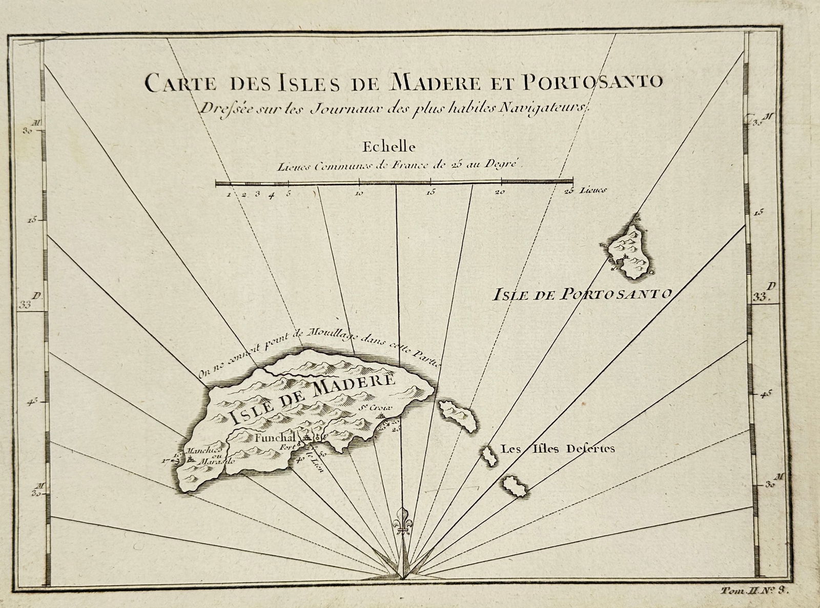Jacques-Nicolas Bellin – Map of the Isles of Madeira and Porto Santo – Copperplate Engraving (1 of 3)