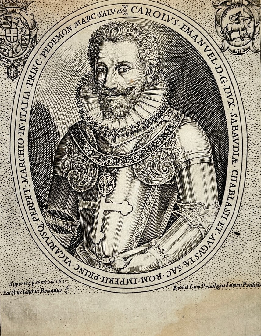 Giacomo Lauro – Carl Emmanuel, Duke of Sabaudia – Copperplate Engraving (1 of 3)