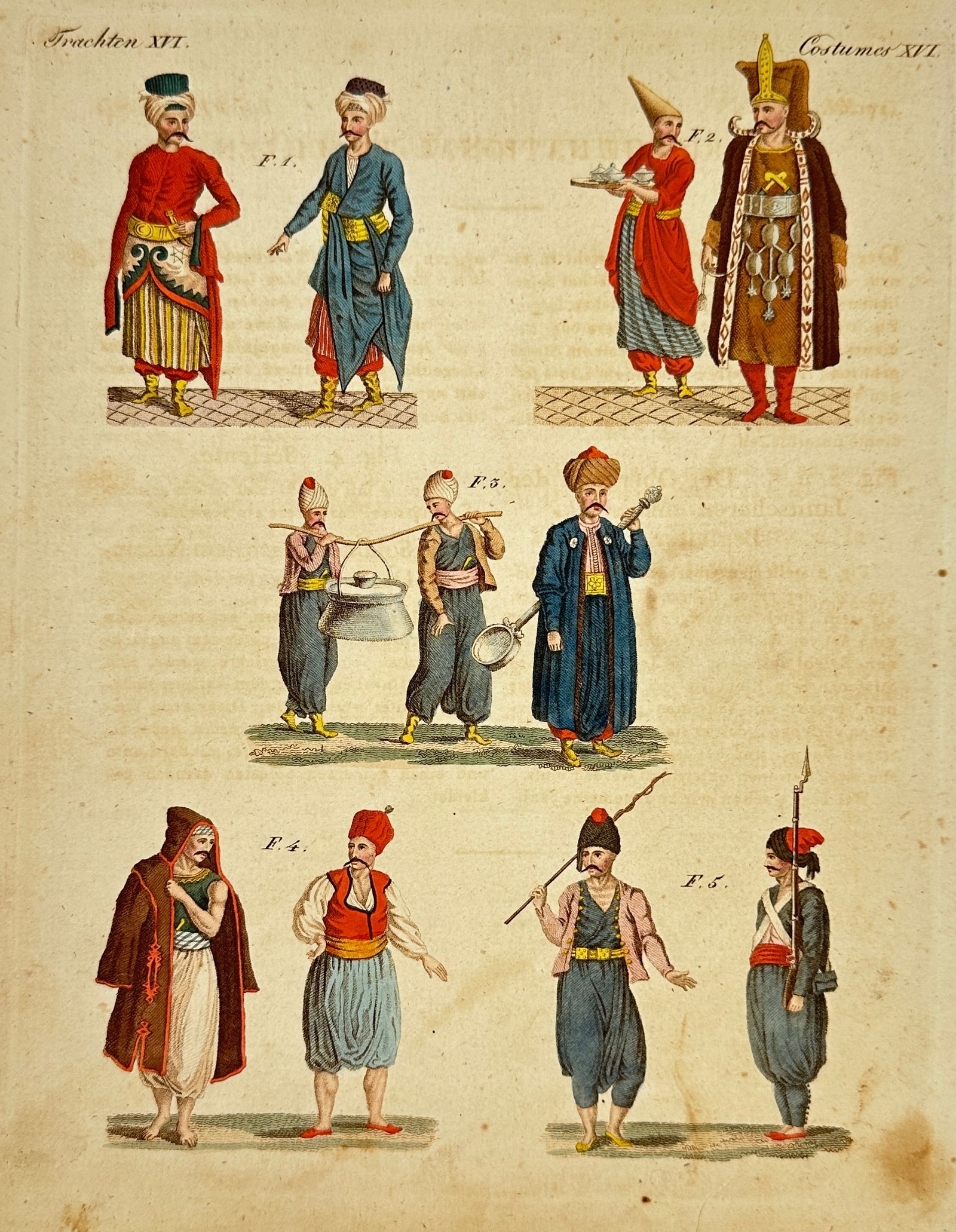 Johann Justin Bertuch – Turkish Men and Their Costumes XVI – Antique Print – 1810 (1 of 3)