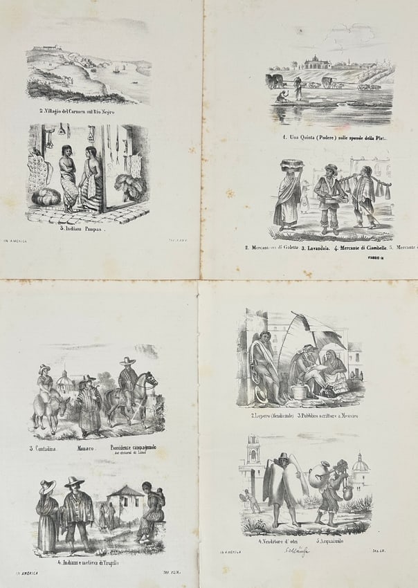 Alcide Dessalines d'Orbigny – Set of 4 Ethnographic Scenes from South America (1 of 3)