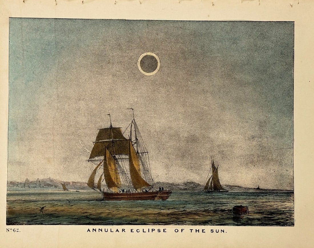 Charles Blunt – Annular Eclipse of the Sun – Hand-Coloured Aquatint Engraving (1 of 3)
