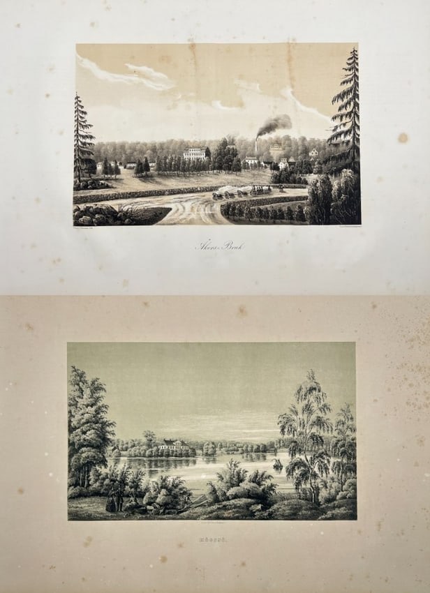 Ulrik Thersner – Set of 2 Landscape Engravings: Views of Göstahult and Bergkvara (1 of 3)