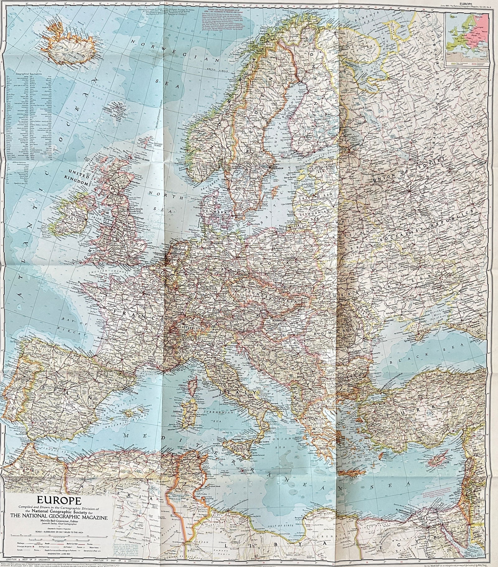 National Geographic Society – Europe – Fold-Out Map – 1983 (1 of 3)