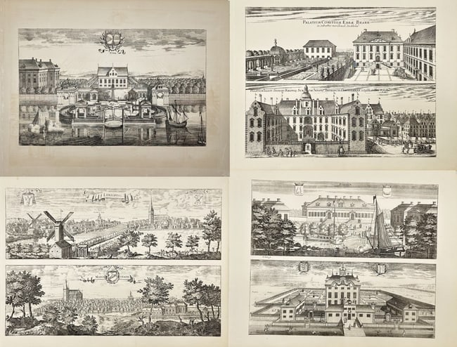 Erik Dahlberg – Set of 4 Architectural and Urban Views – Bokbörsen – Lithography (1 of 5)