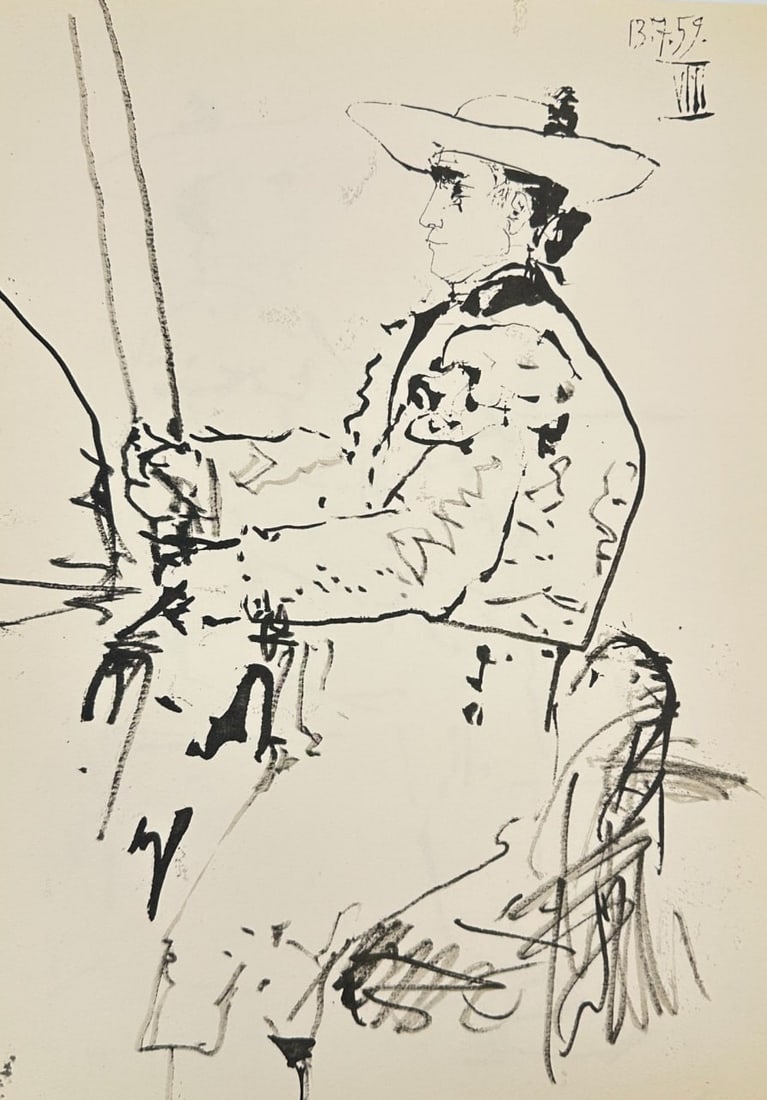 Pablo Picasso (1881–1973) – Picador Seated on Horseback – Ink Lithograph (1959) (1 of 3)