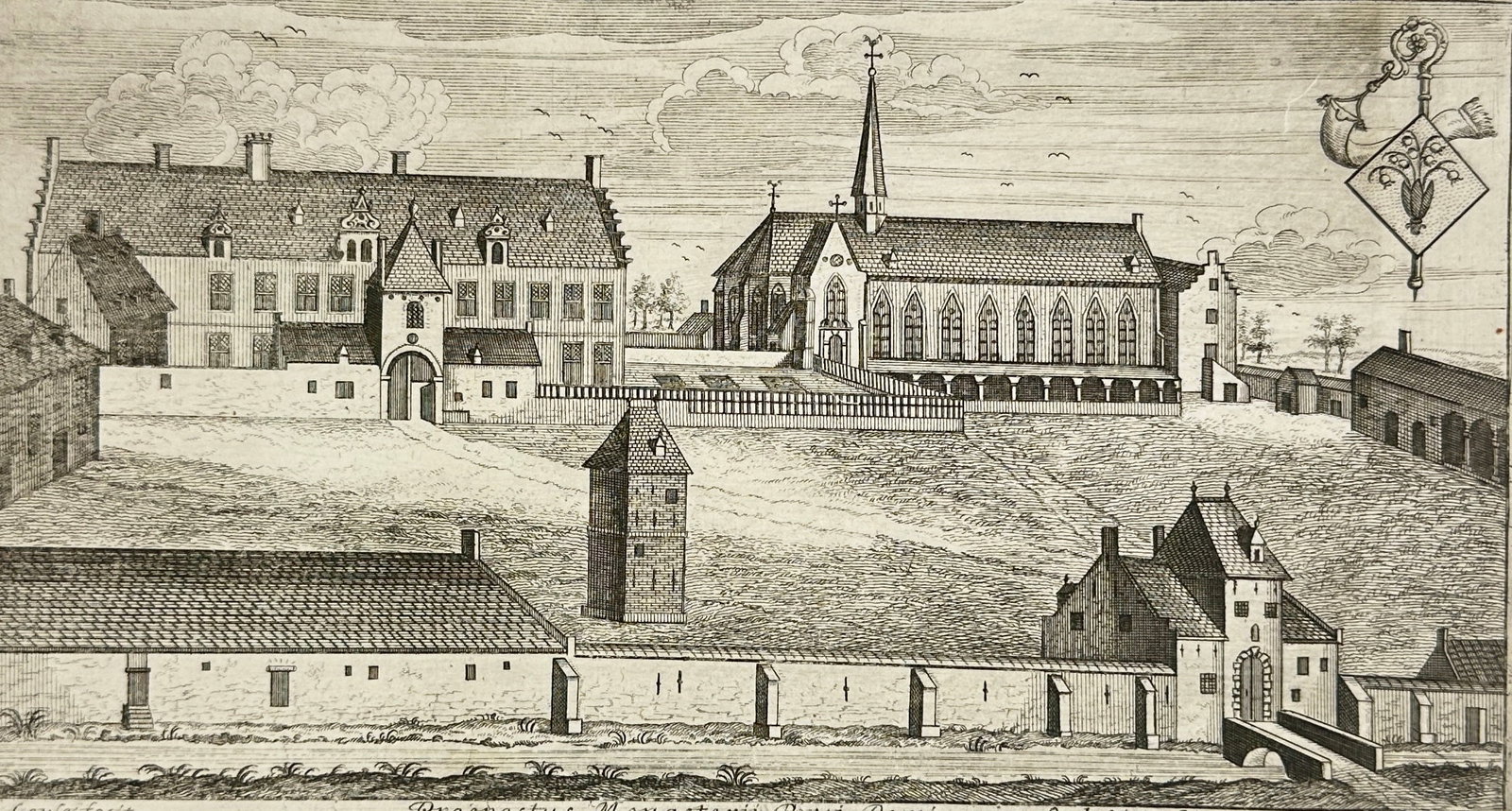 Jacques Roy – Cistercian Abbey near Leuven – Engraving from Commentaires sur le roman pays de (1 of 3)