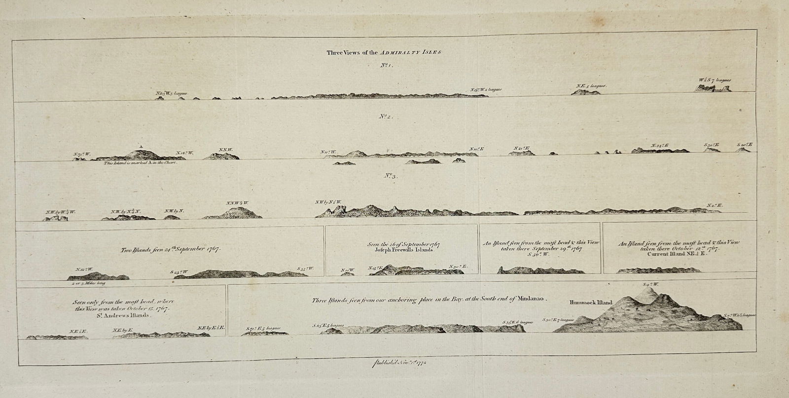 James Cook – Three Voyages of the Admiralty Isles – Copper Engraved Print – 1772 (1 of 3)