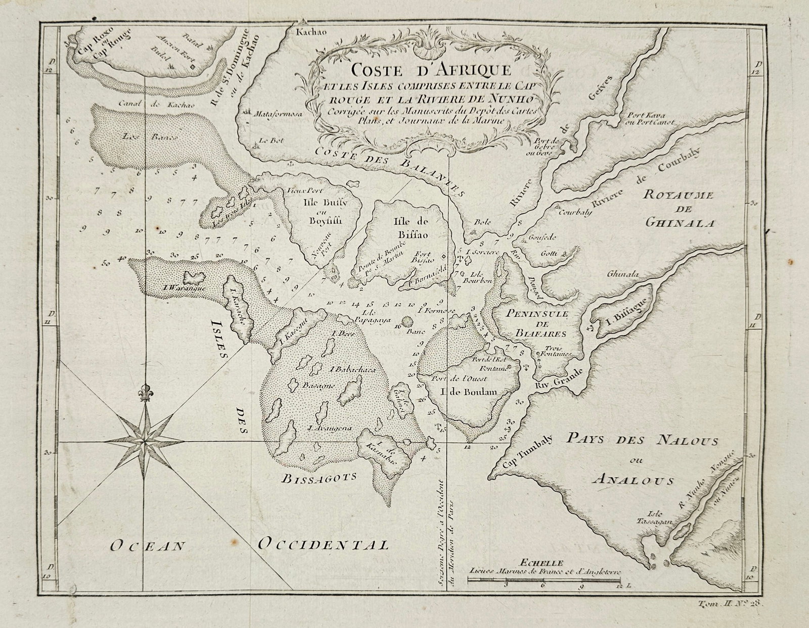 Jean Nicolas Bellin – Coste d’Afrique, Guinea-Bissau & Bissagos Archipelago – Engraving – (1 of 3)