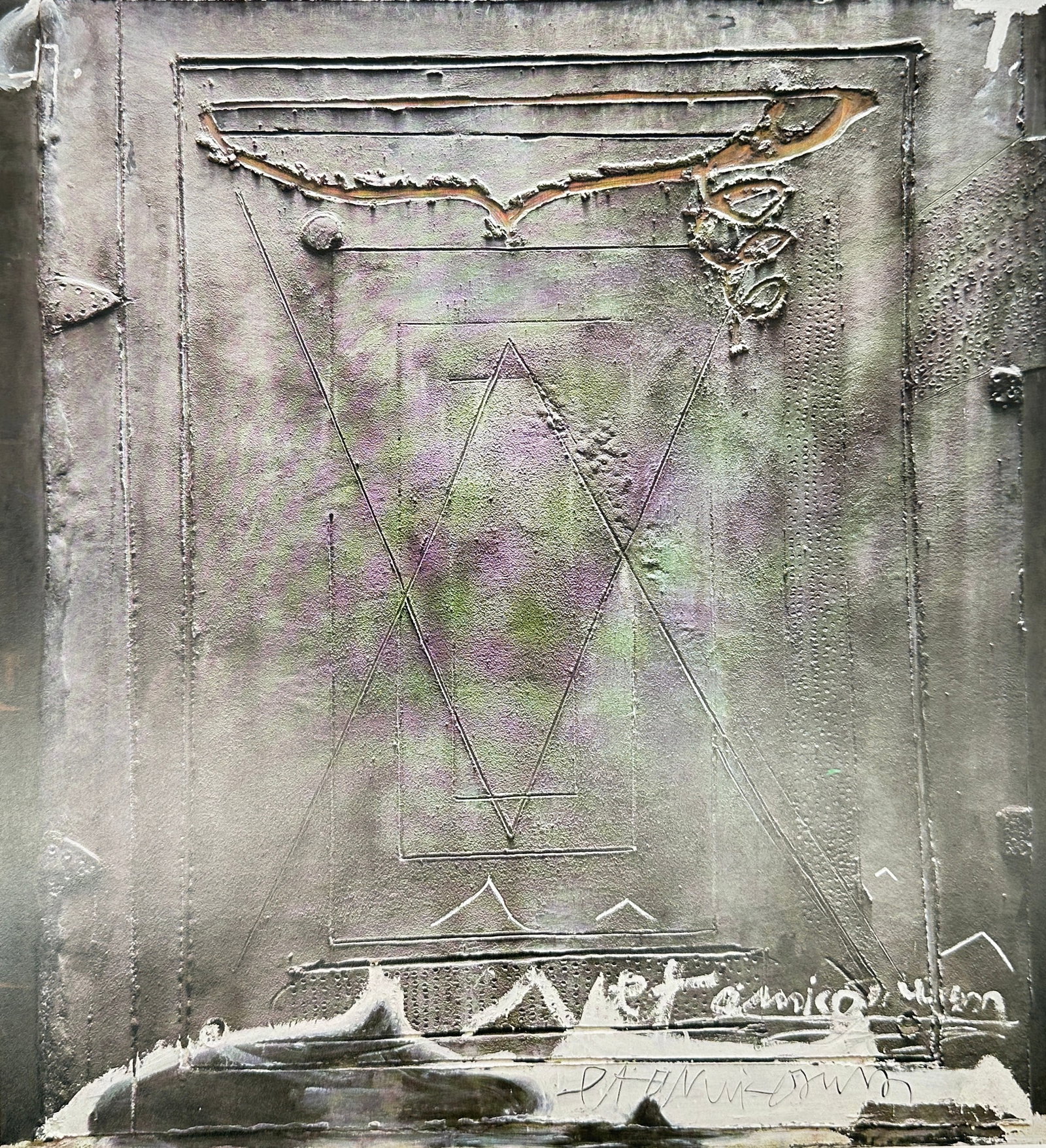 Antoni Tàpies (1923–2012) – Et Amicorum – Lithograph – 1966: This significant lithograph, titled "Et Amicorum" (And Friends), was created in 1966 by the renowned Catalan artist Antoni Tàpies. This piece beautifully exemplifies Tàpies's distinctive style, char