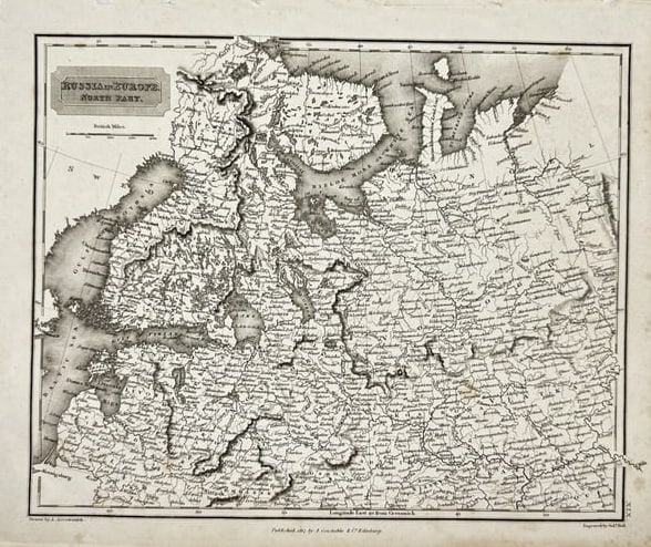 A. Arrowsmith – Map of the Russian Empire (Southern Provinces) – Copperplate Engraving: This finely engraved map titled Russian Empire (Southern Provinces) was drawn by A. Arrowsmith and published in 1817 by A. Constable & Co. in Edinburgh. It depicts the southern territories of the Russ