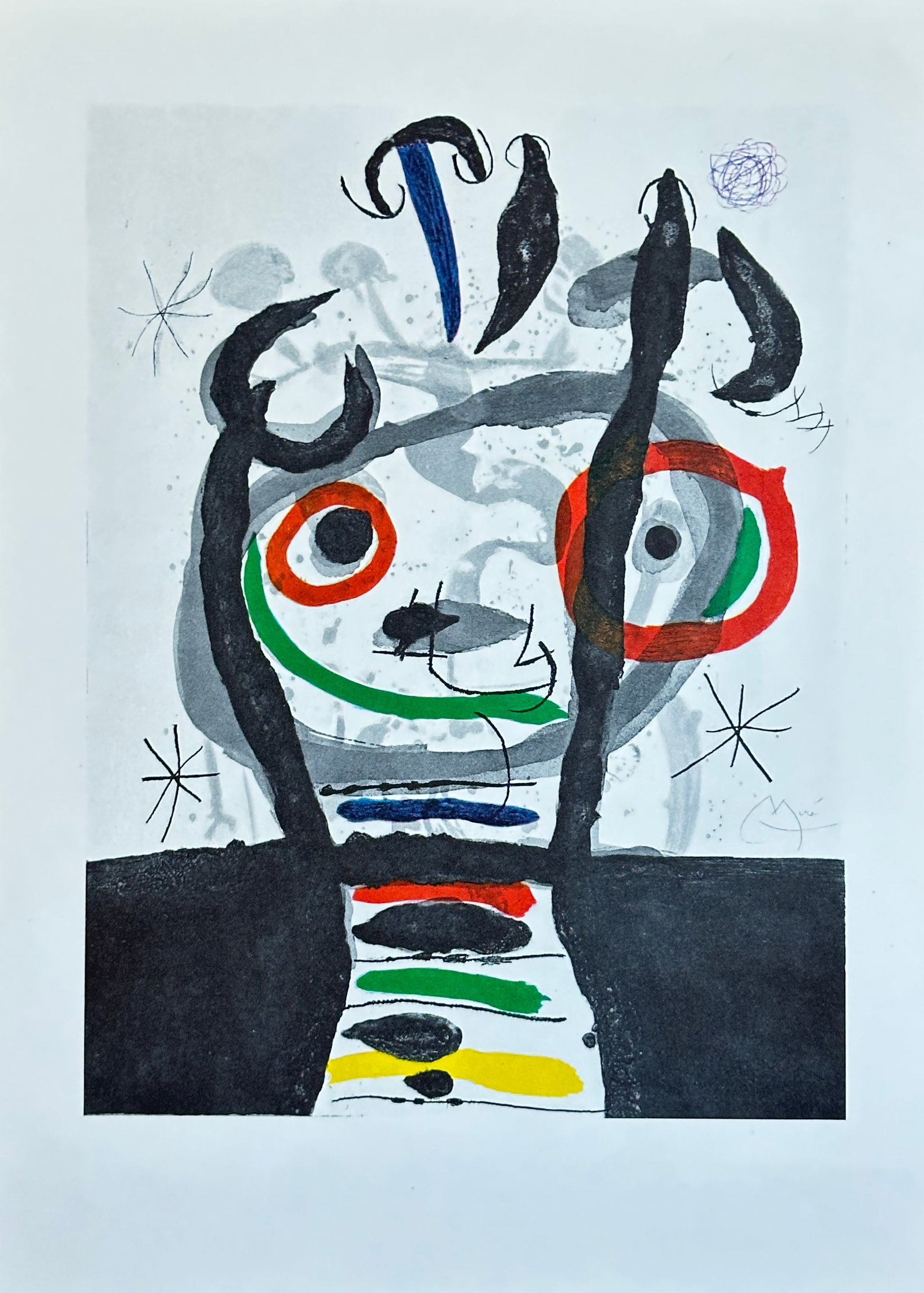 Joan Miró – Abstract Composition with Figures – Lithograph (Mid to Late 20th Century) (1 of 3)