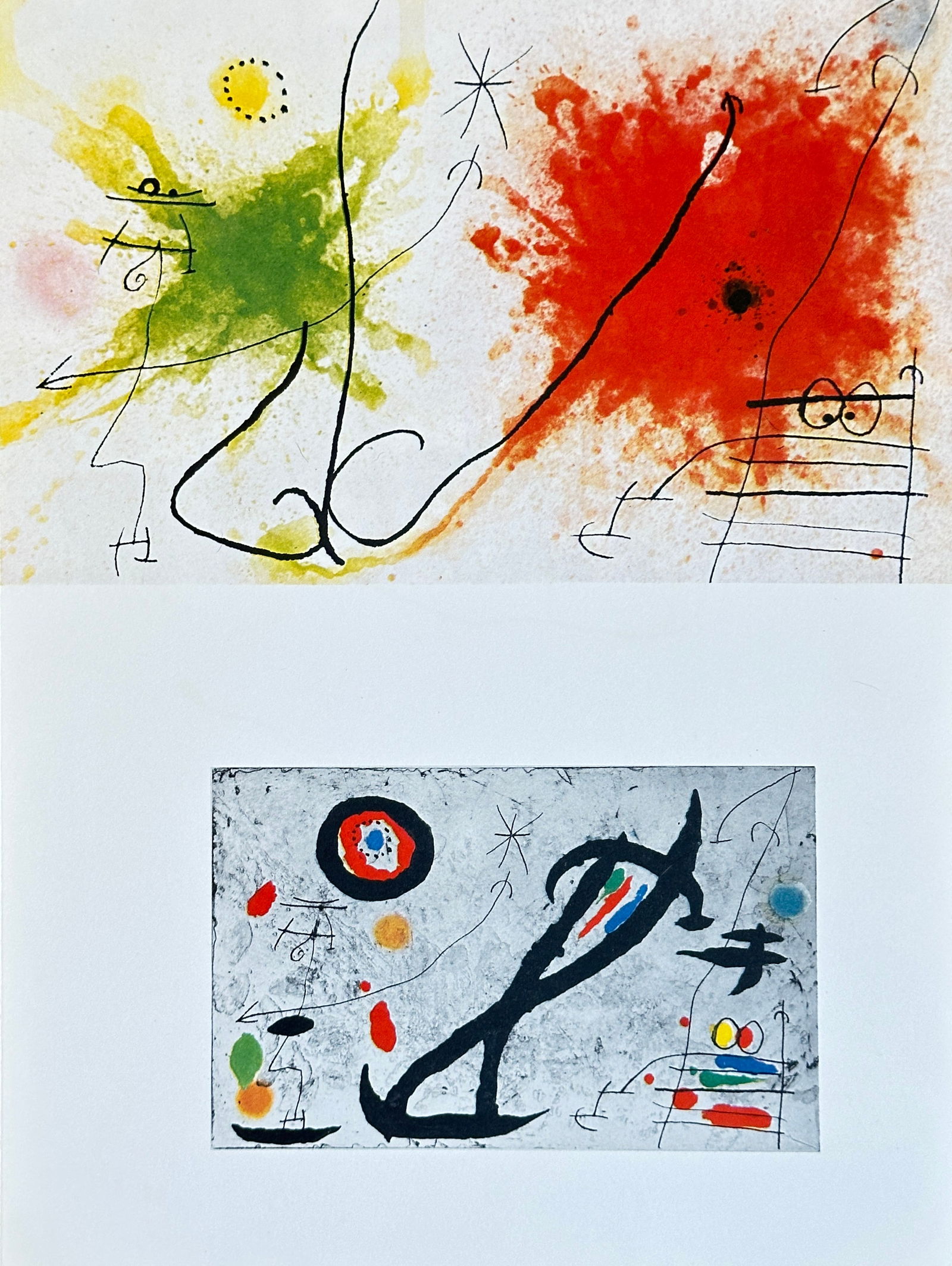 Joan Miró – Two Abstract Compositions – Print (Reproduction) (Mid to Late 20th Century) (1 of 3)