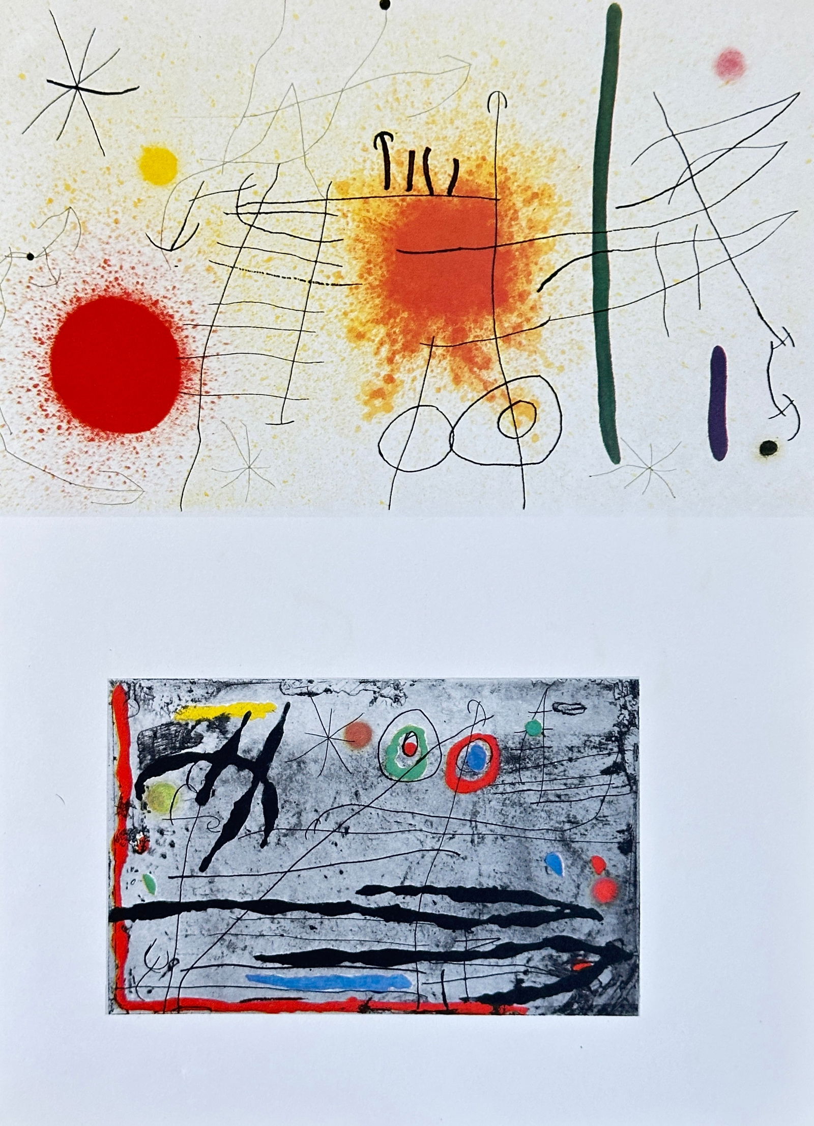 Joan Miró (1893–1983)  –  Two Abstract Compositions – Print (Reproduction) (1 of 3)
