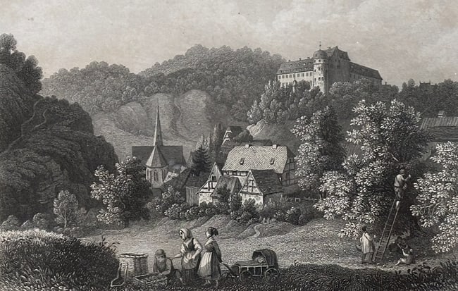 L. Richer (Active 19th Century) – View of Stolberg – Engraving (19th Century) (1 of 2)