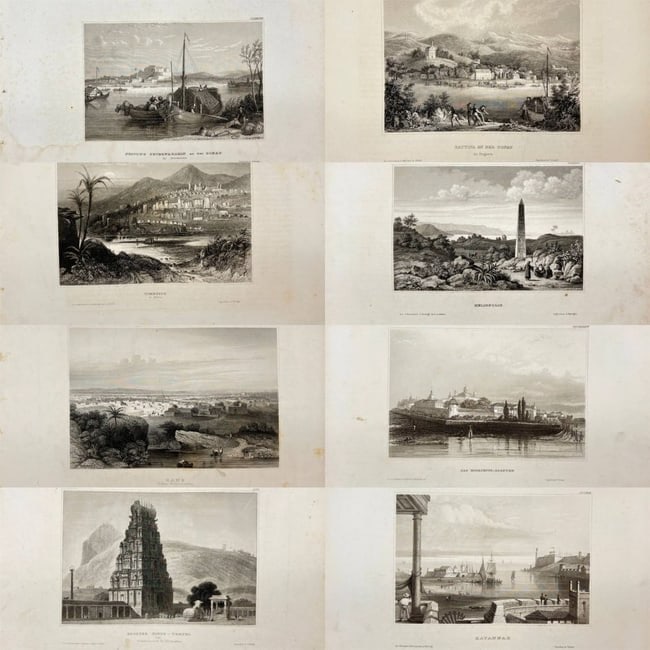 Karl Reiss  – Set of 8 Views of Africa, India, Europe, and the Americas – Engravings (1 of 9)