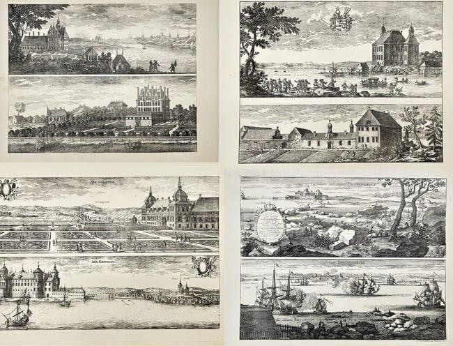 Erik Dahlberg  – Set of 4 Views from Suecia antiqua et hodierna – Lithographs after Engravings (1 of 5)