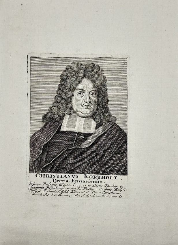 Unknown – Portrait of Christianus Kortholt – Engraving (Late 17th century) (1 of 3)