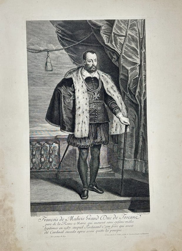 after Peter Paul Rubens – Portrait of Francesco I de’ Medici – Engraving (1 of 3)