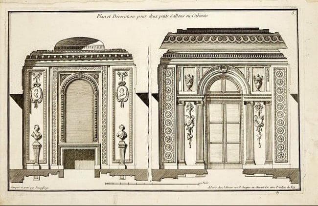 Jean-François de Neufforge – Plan et Décoration Salons – Engraving (1768) (1 of 1)