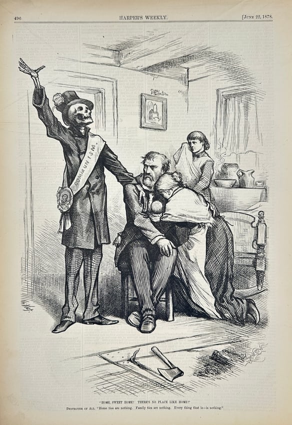 Thomas Nast – Home, Sweet Home! There's No Place Like Home! – Wood Engraving (1 of 3)