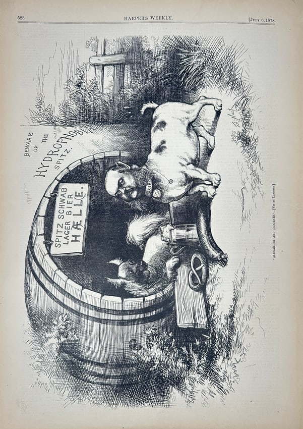 Thomas Nast – Alexander and Diogenes – Harper’s Weekly Wood Engraving (1878) (1 of 3)