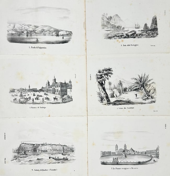 L. Tenré – Set of 6 Views from the Americas – Lithograph (Mid-19th Century) (1 of 3)