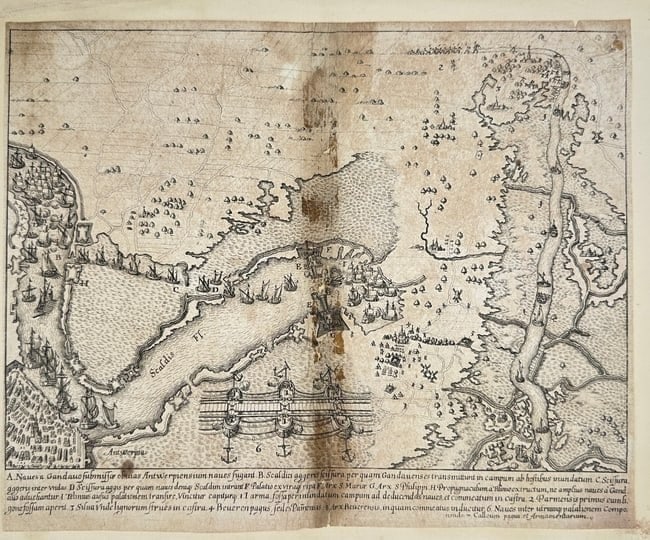 After Famiano Strada – Map of the Siege of Antwerp / Assedio di Anversa – Etching (1 of 2)