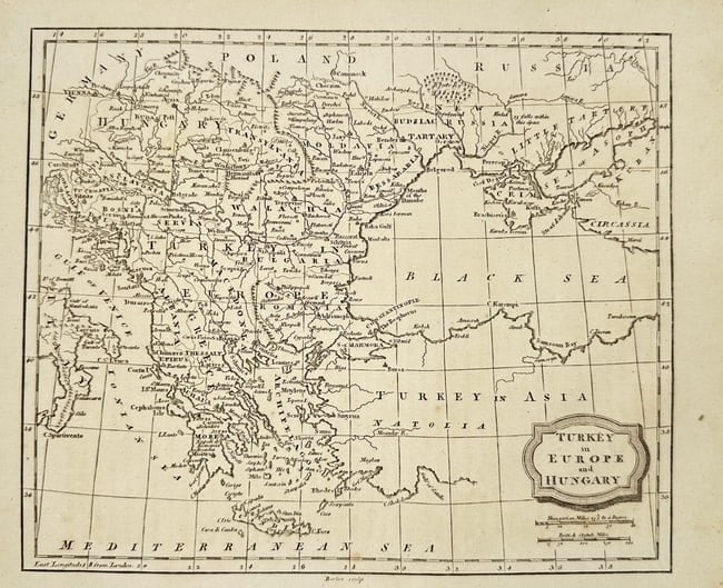 C. & E. Brightly – Map of Turkey in Europe and Hungary – Engraving – 1805 (1 of 1)