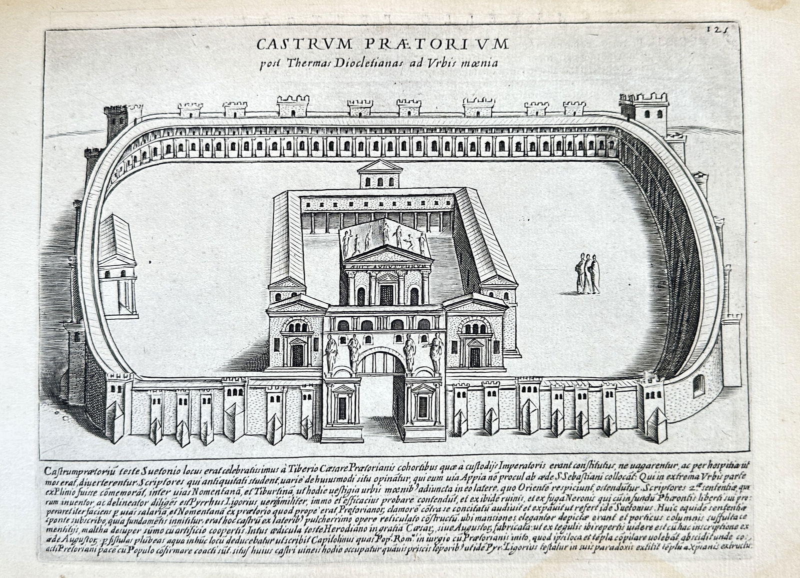 Giacomo Lauro – Praetorian Camp after the Diocletian Baths – Copperplate Engraving (c. (1 of 3)