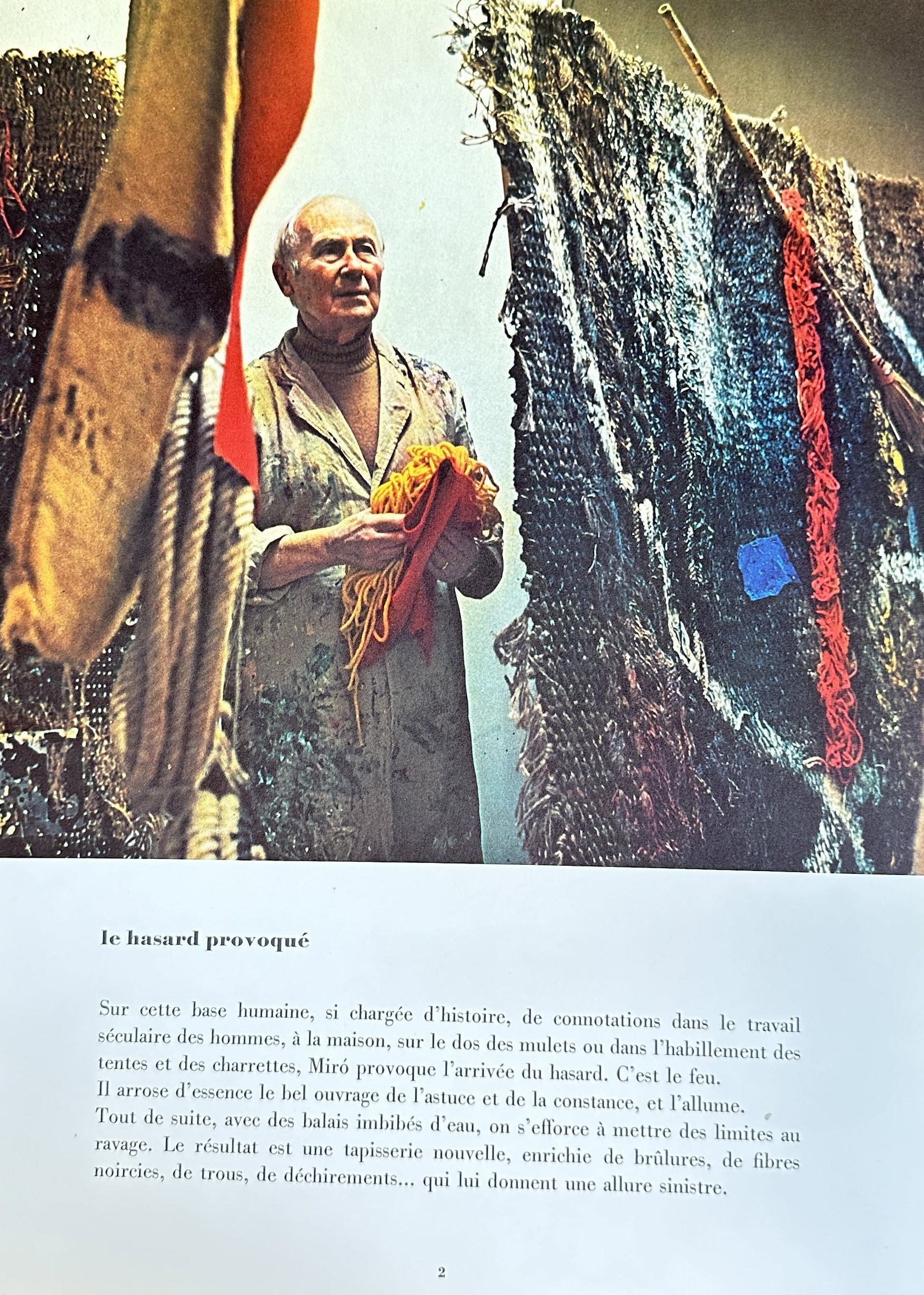 Joan Miró (1893–1983) – Older Man with Textile Artwork – Offset Lithograph (c. 1970s) (1 of 3)