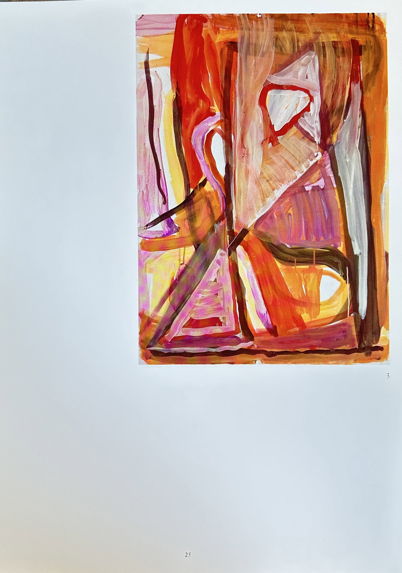 Hans Hartung (1904–1989) – Abstract Composition in Red and Orange – Offset Lithograph (c. (1 of 3)