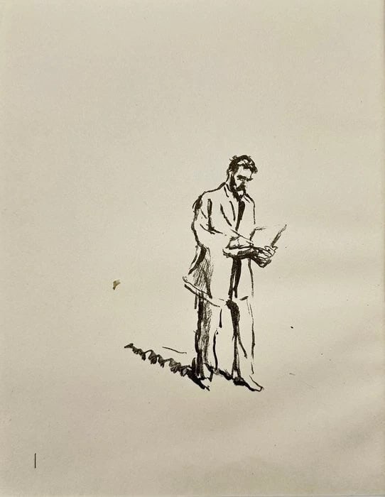 Max Slevogt (1868–1932) – Porträtskizze – Original Lithograph (Early 20th Century) (1 of 3)