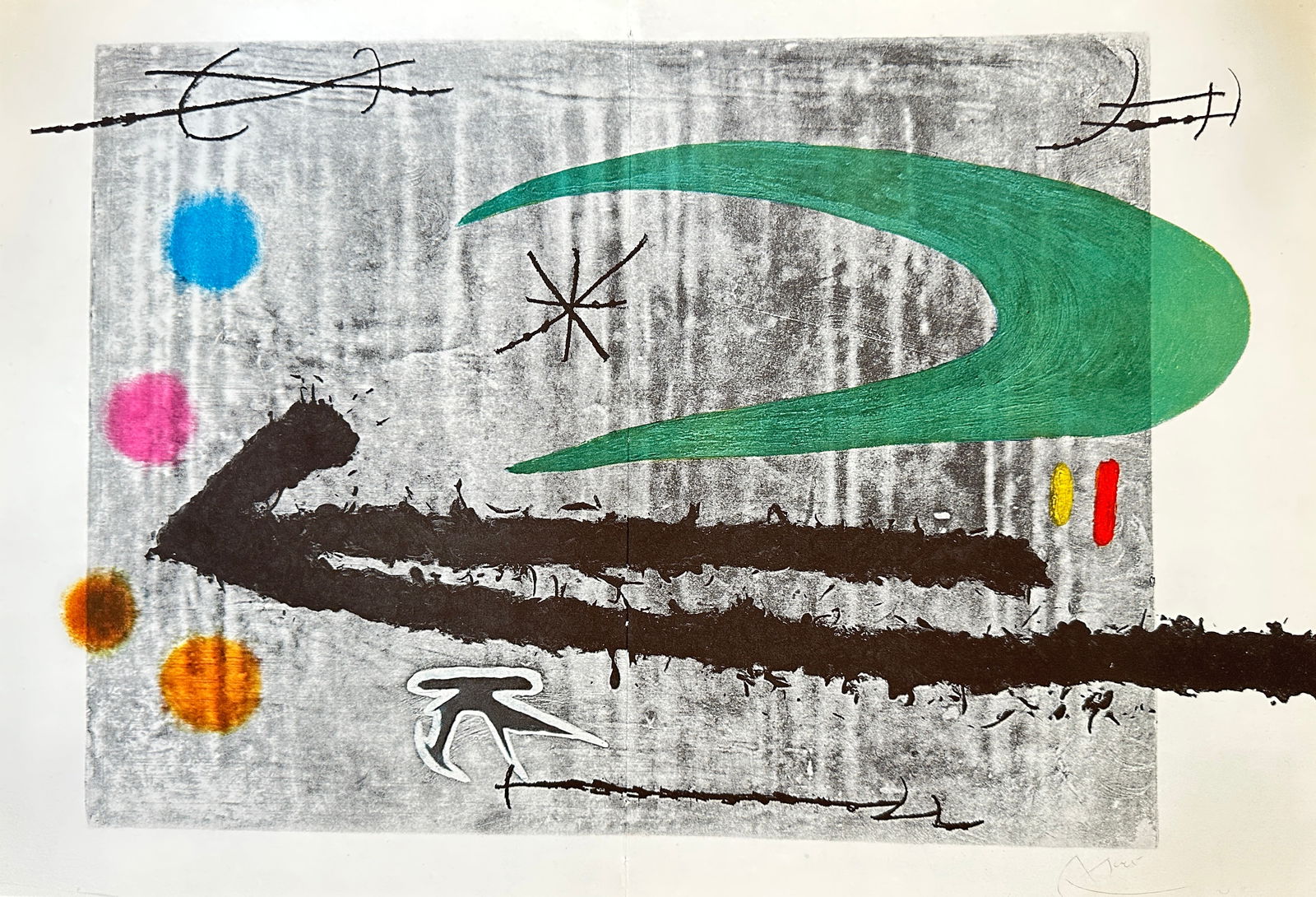 Joan Miró (1893–1983) – Tracé sur la Paroi III – Color Etching with Aquatint and Carborundum (1 of 3)