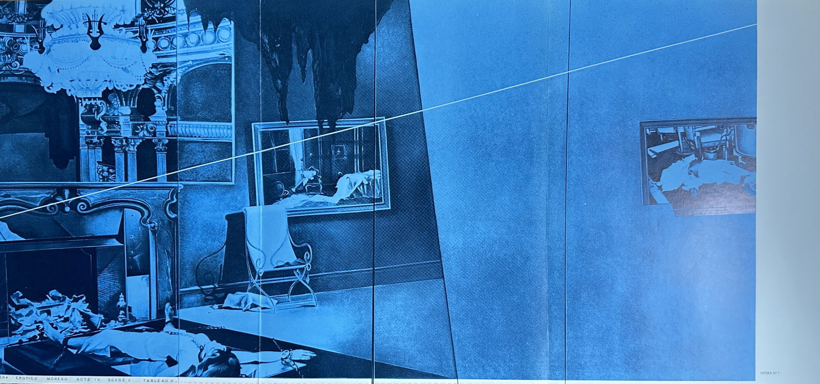 Jacques Monory (1924–2018) – Interior Scene in Blue with Figures – Screenprint (circa 1970s) (1 of 3)