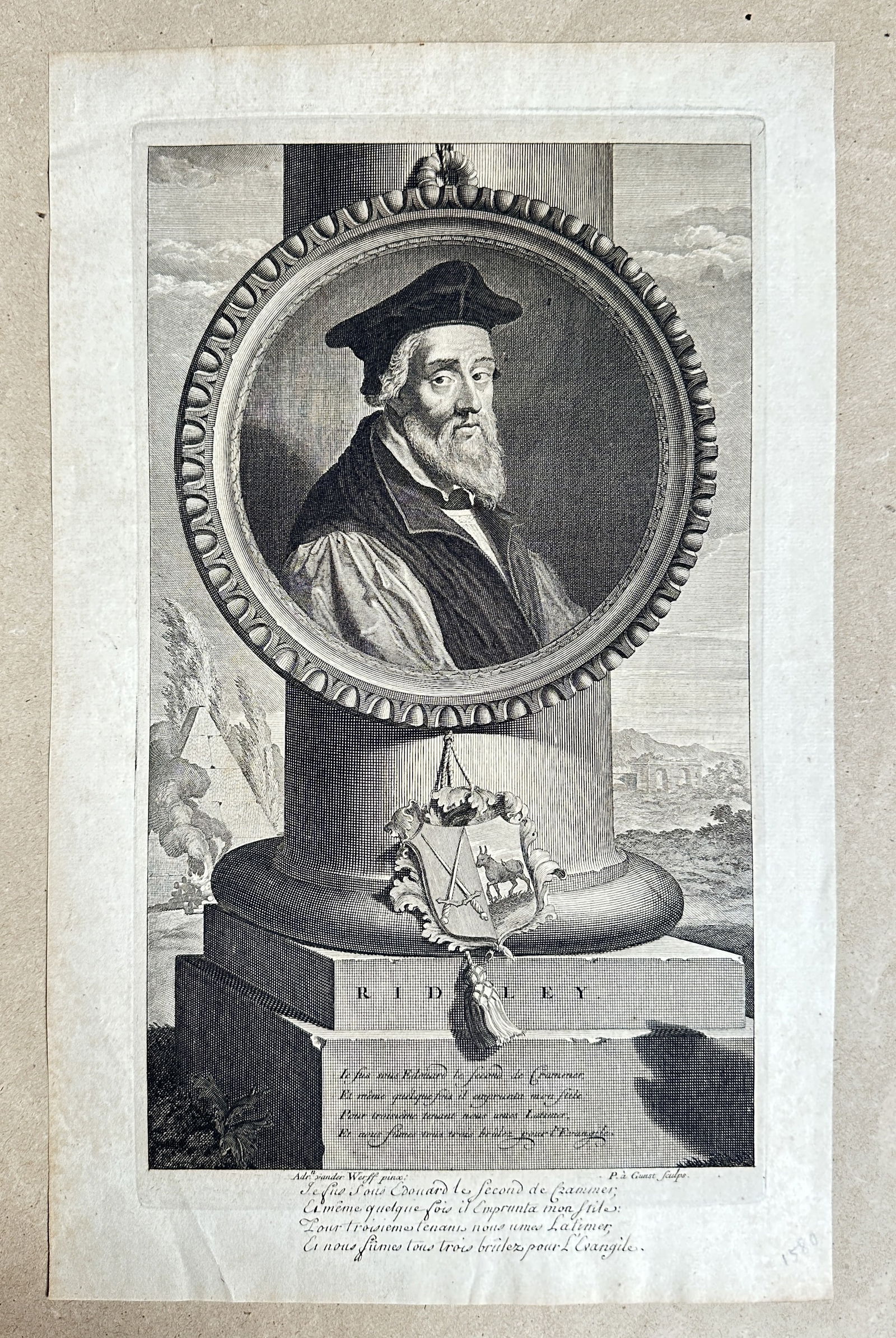 Adriaen van der Werff (1659–1722) – Portrait of Pierre Bayle – Engraving (1698) (1 of 2)