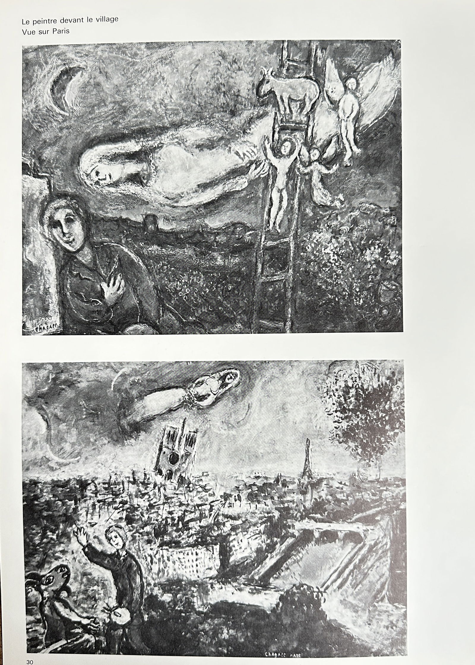 Marc Chagall – Two Illustrations for Derrière le miroir – Lithograph (Mid-20th Century) (1 of 3)