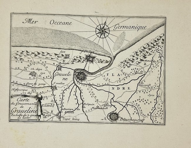 Beaulieu – Antique Map of Gravelines, Flanders – Engraving (1667) (1 of 3)