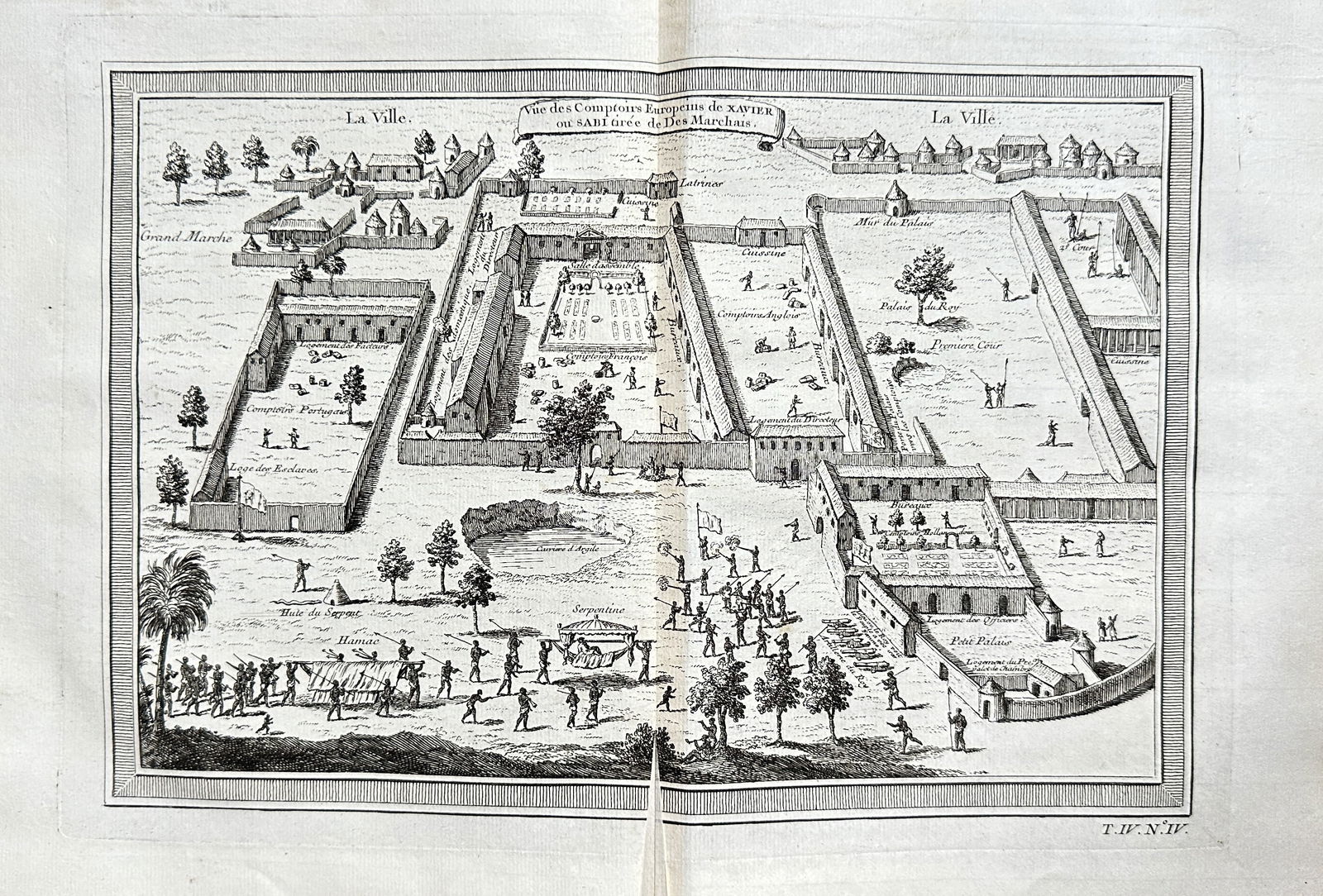 Jacobus van der Schley – View of the European Trading Posts of Xavier or Savi, West Africa – (1 of 3)