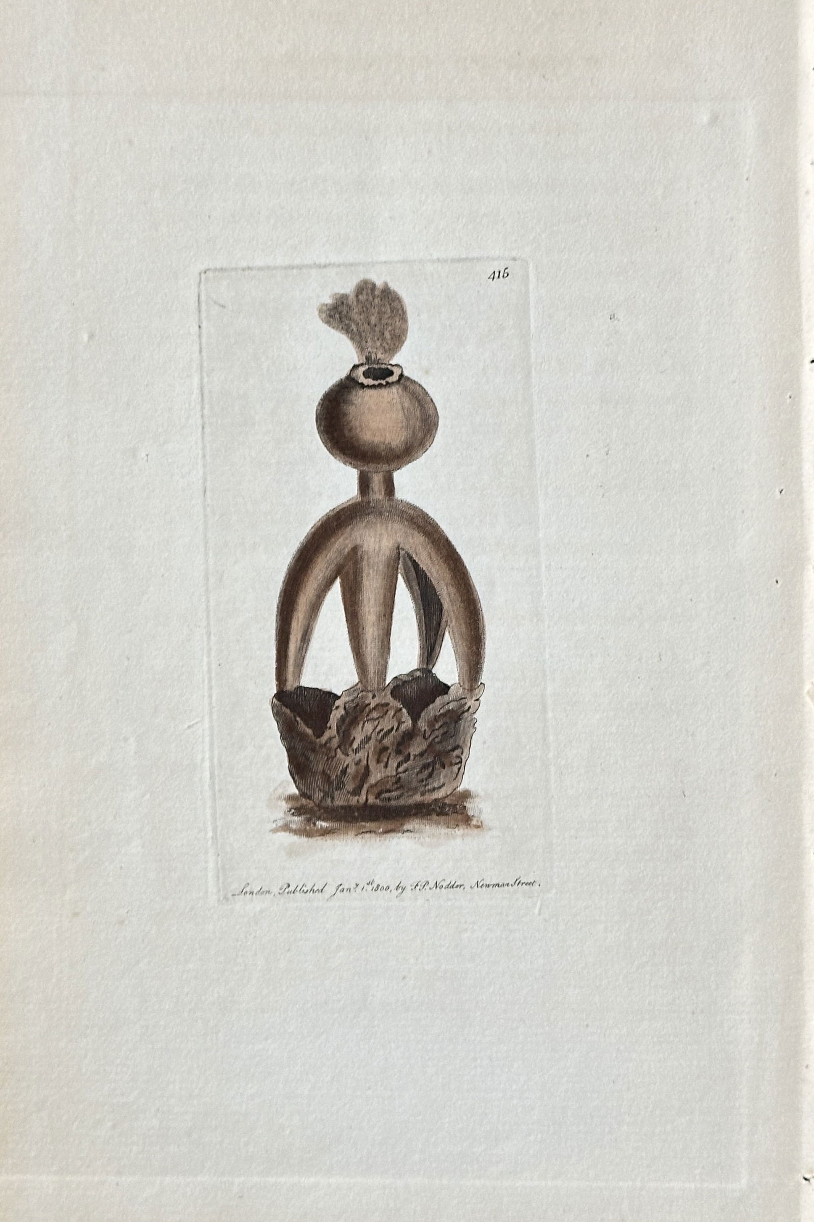 Frederick Polydore Nodder – Tahitian Ceremonial Object – Copperplate Engraving – 1792 (1 of 3)