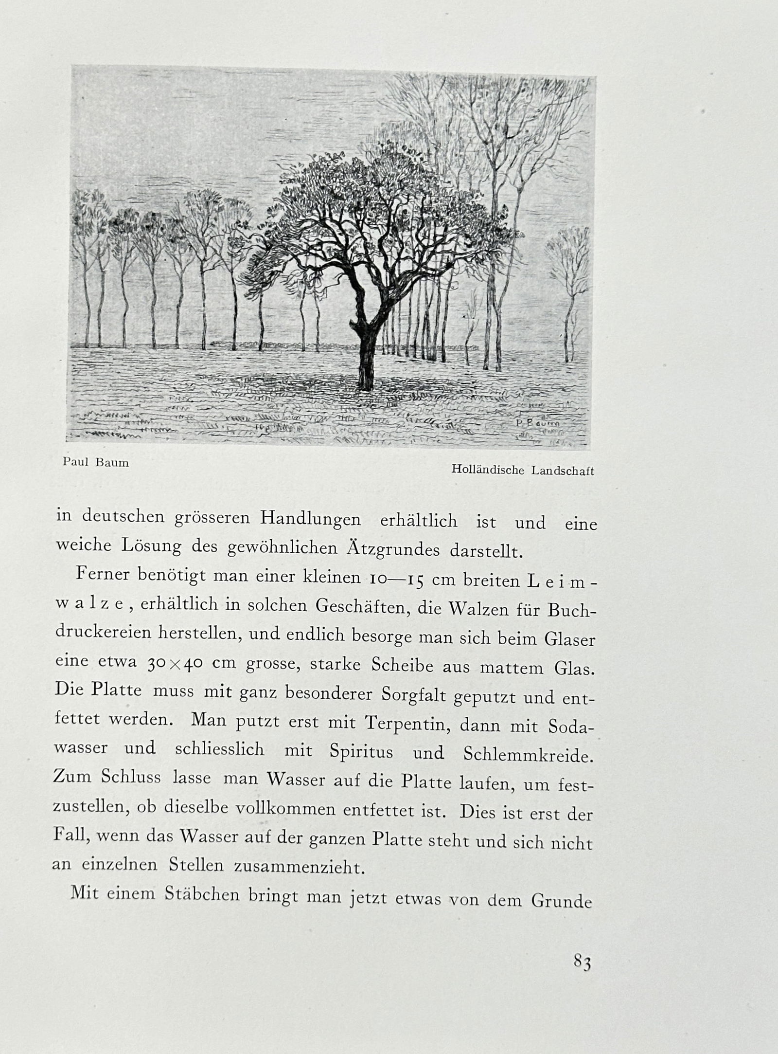Paul Baum (1859–1932) – Dutch Landscape (Holländische Landschaft) – Bookplate Print – c. (1 of 3)