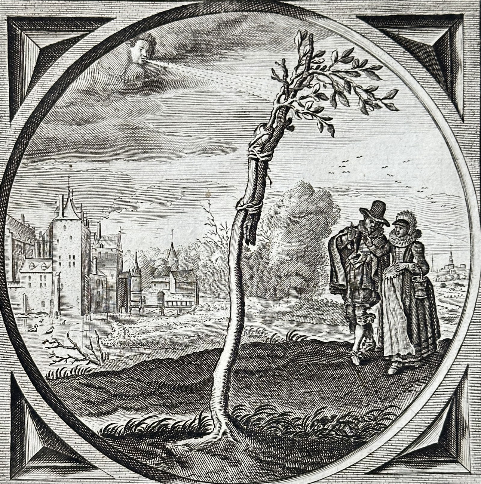 Jacob Cats (1577–1660) – Emblem of a Woman (Vrouwe) – Copperplate Engraving – c. 1655 (1 of 3)