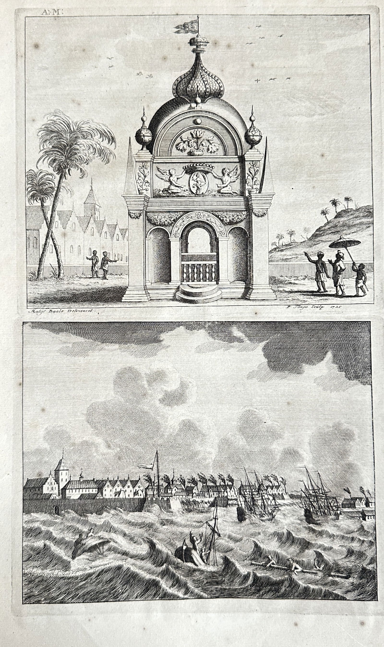 François Valentijn (1666–1727) – Views of Ambon, Spice Islands – Copperplate Engraving – c. (1 of 3)