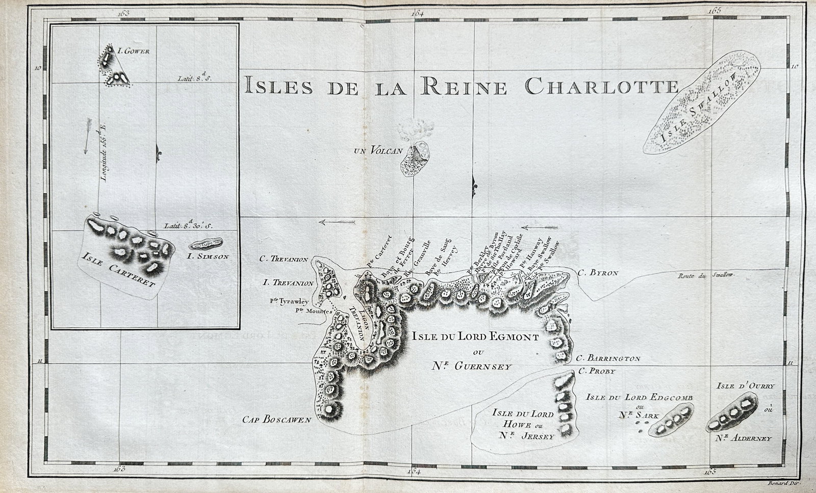 James Cook – Queen Charlotte Islands (Isles de la Reine Charlotte) – Engraving (1774) (1 of 3)