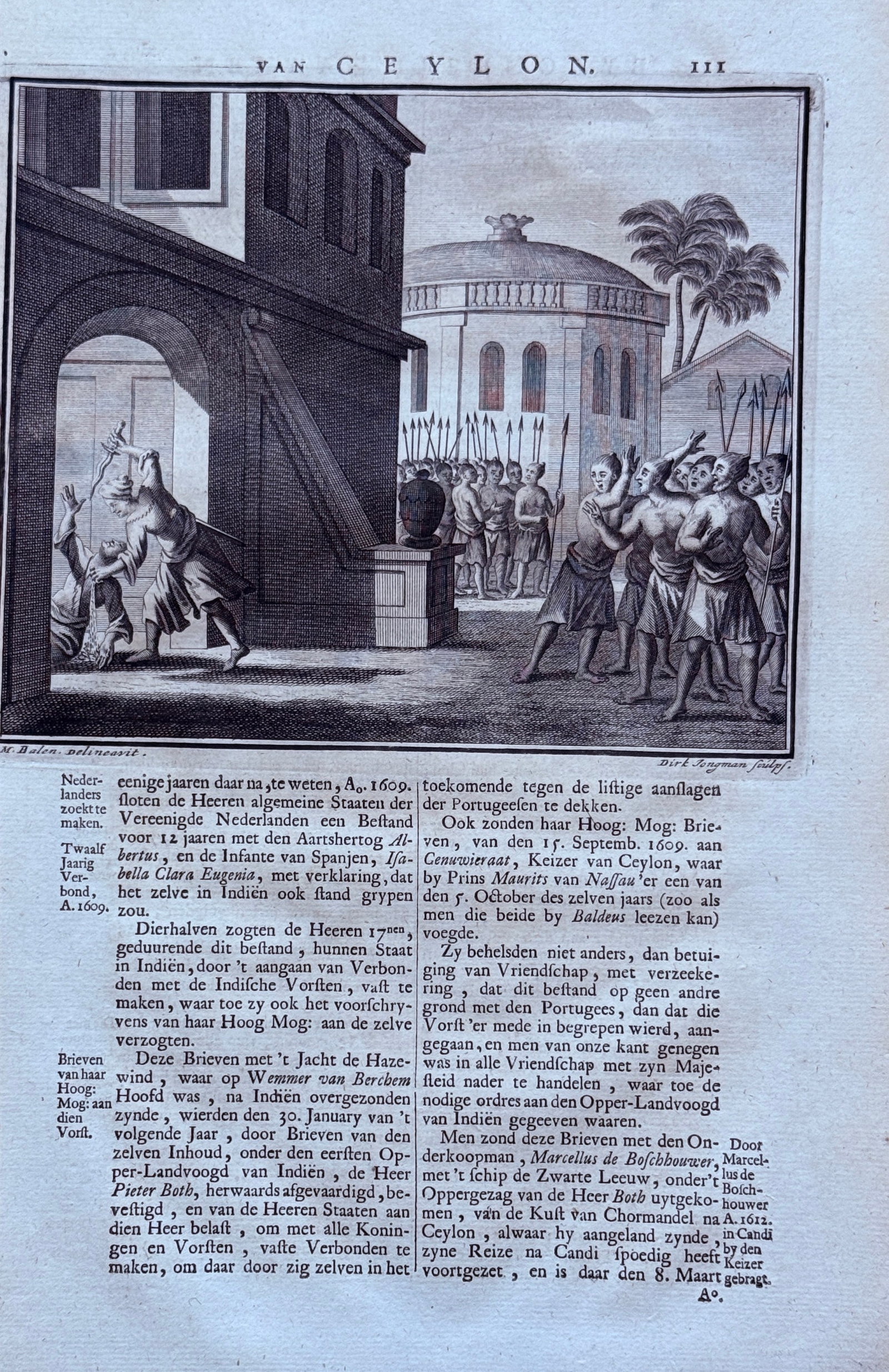 François Valentijn (1666–1727) – Historical Scene in Ceylon: Figures at an Archway (1 of 2)
