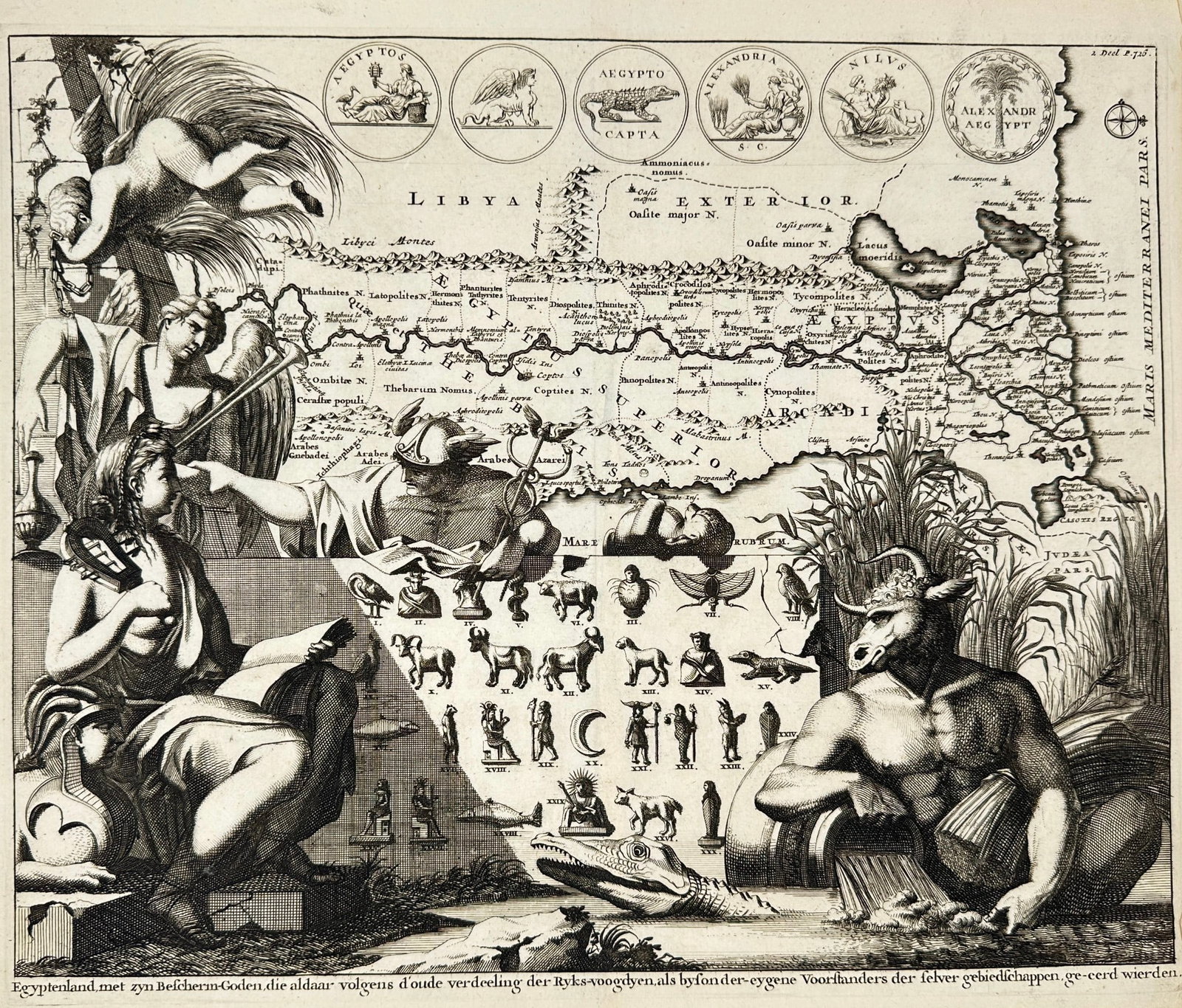 Willem Goeree & Jan Luyken – Egypt with Idolatrous Gods and Ritual Animal - Engraving (1 of 3)