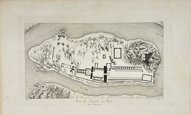 Dominique Vivant Denon (1747–1825) – Plan of Temples of Philae – Engraving 1809 (1 of 2)