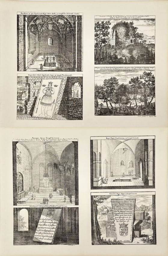 Erik Dahlberg – Set of 2 Prints from Suecia antiqua et hodierna – Lithography (1 of 3)