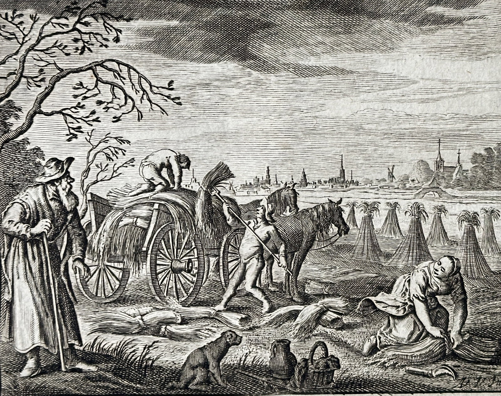 Jacob Cats (1577–1660) – The Life of Man Compared to Ripe Sheaves – Engraving (1632) (1 of 3)